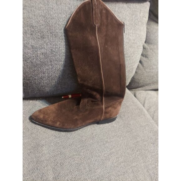 Anne Klein II Leather Suede Boots Size 8 Mid Calf Winter Boots Made In Italy - Picture 5 of 6